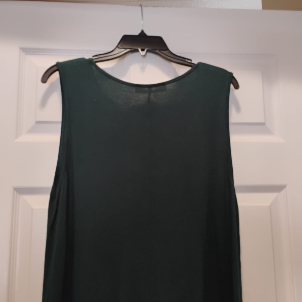 Forest Green Soft Stretch Sleeveless Tank Blouse Women’s 1X - Picture 4 of 6